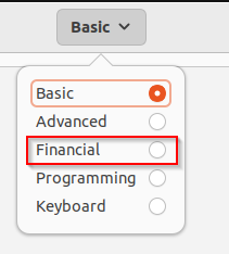 Choosing Ubuntu calculator mode