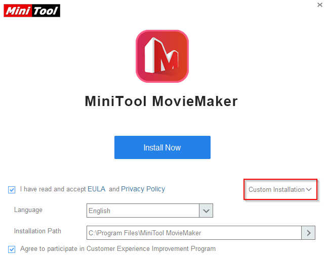 MiniTool MovieMaker installation