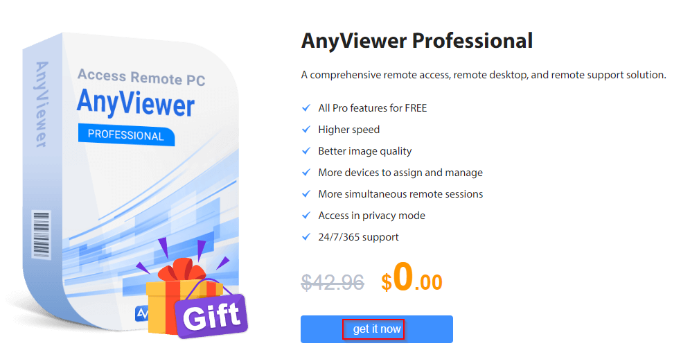 AnyViewer Professional giveaway page