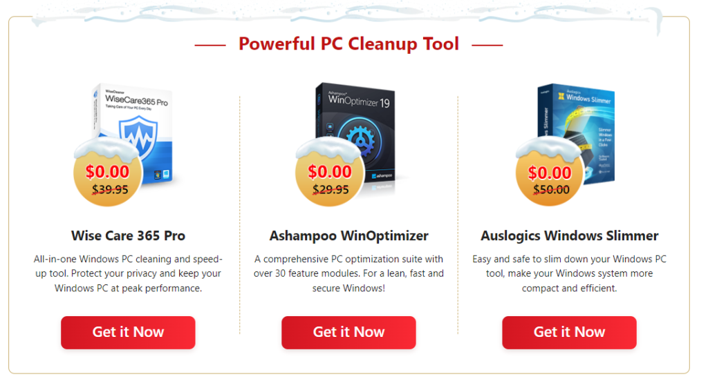 PC cleanup tool giveaway freebies