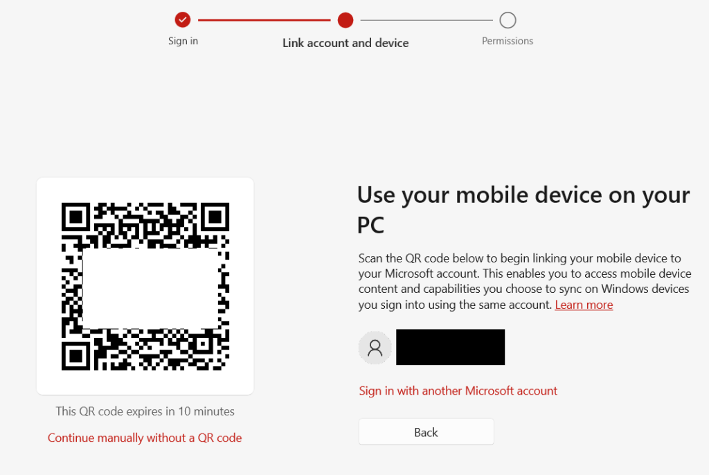Scan the QR code on new phone to start with the linking process