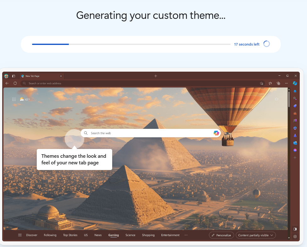 generating custom theme using Edge theme generator