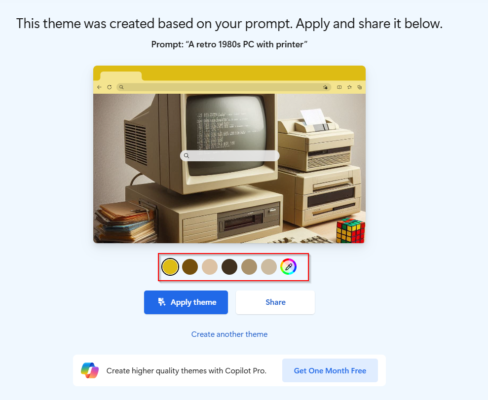 custom theme made with Edge theme generator