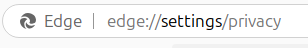 accessing Edge privacy settings