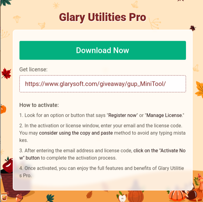 glary utilities pro free giveaway instructions