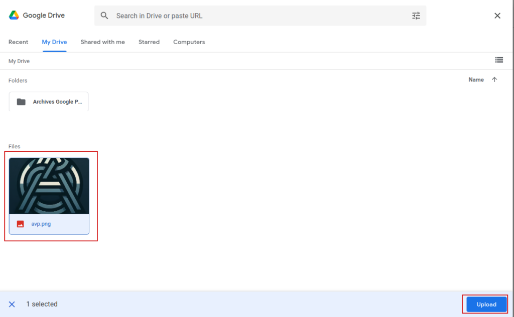 adding photos from google drive to google photos