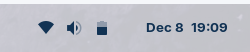 no battery percentage indicator by default