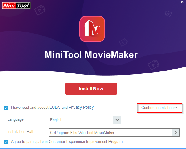 Minitool MovieMaker 8.1 custom installation