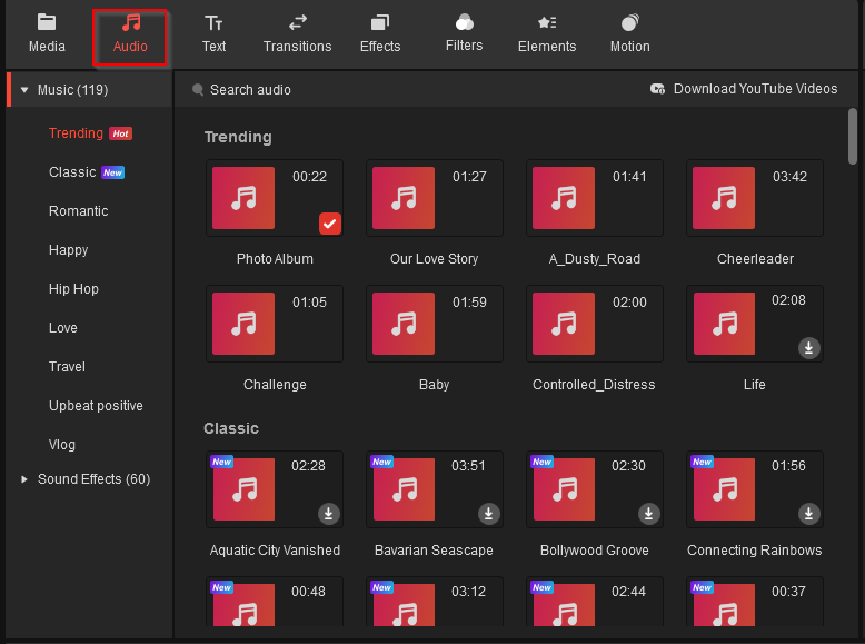 audio items