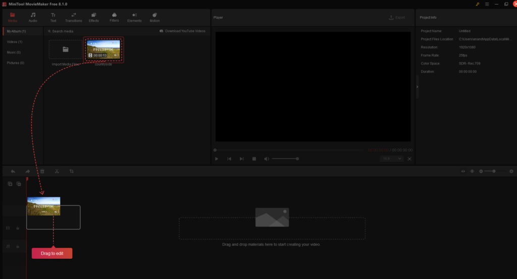drag and drop demonstration on first use