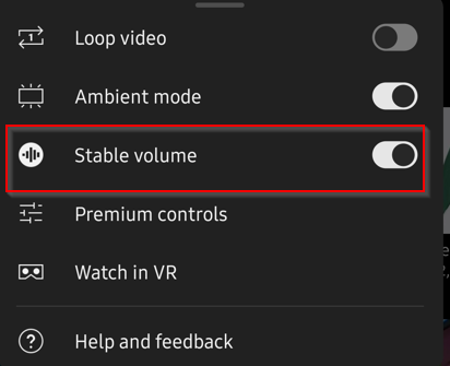 Stable volume setting in YouTube Android app