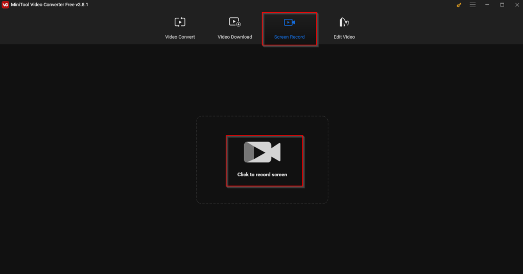 screen recorder in MiniTool Video Converter 3.8