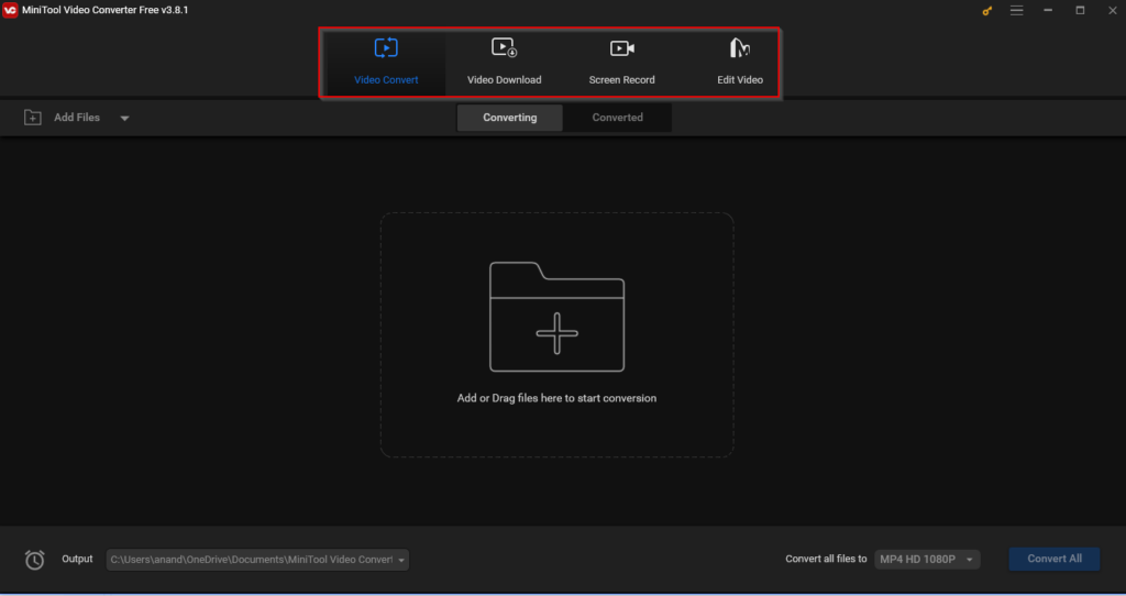 MiniTool Video Converter 3.8 interface