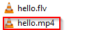 source and converted video files