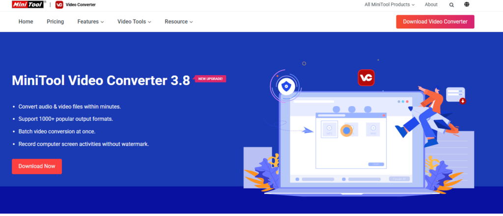 MiniTool Video Converter 3.8 home page
