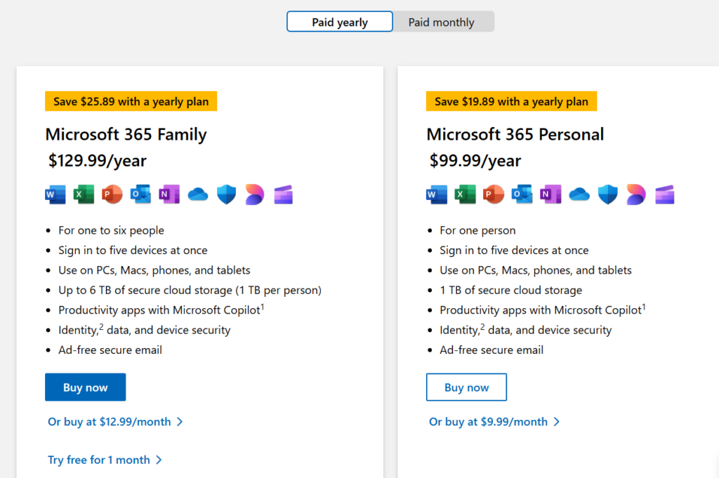 microsoft 365 subscription pricing