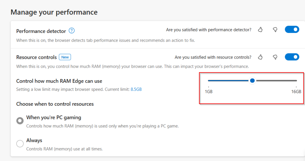 resource controls enabled