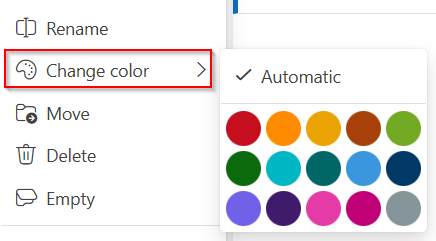 change color of folders in outlook