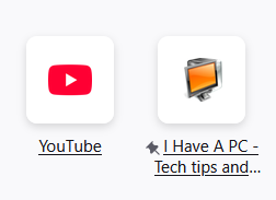 pinned sites on start tab will also have underlined links