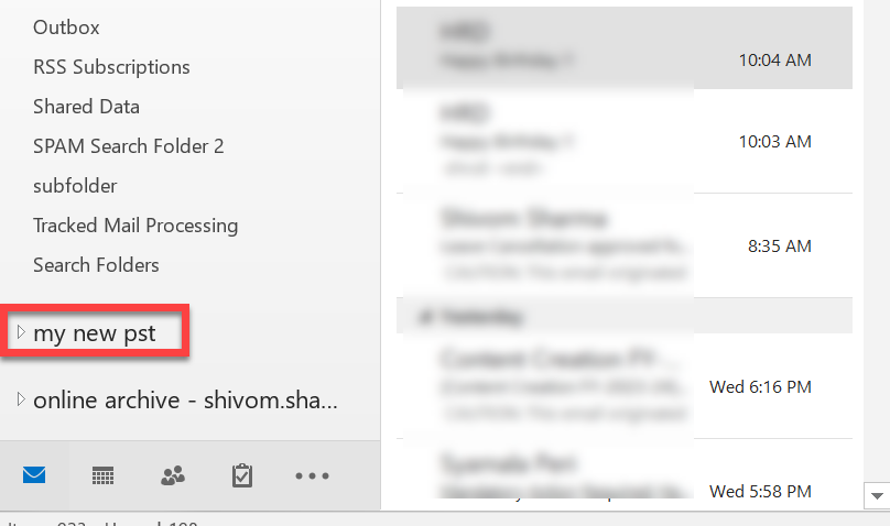 new outlook data file/pst