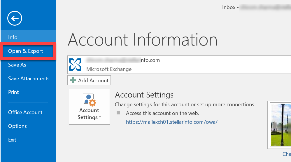 open and export outlook pst file