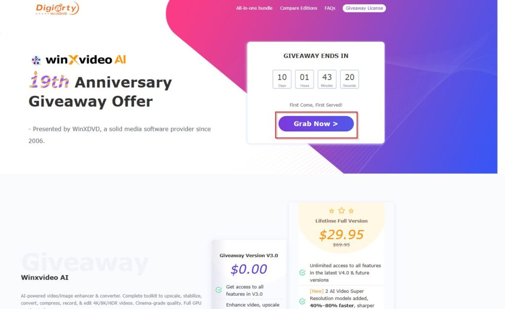 winxvideo ai giveaway page
