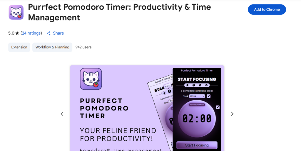 Purrfect Pomodoro Timer