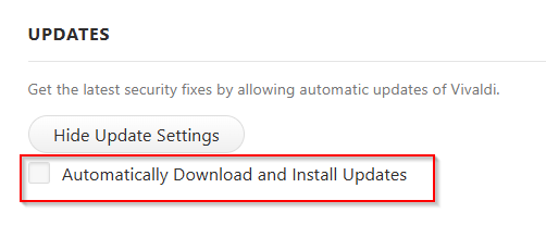change update settings in vivaldi browser