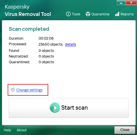 scan completed