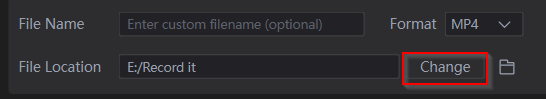 change the file path for exported recordings