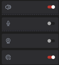 toggle mic, webcam and mouse pointer for recordings