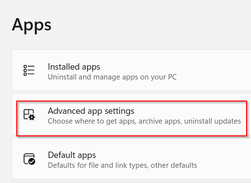 app settings in windows 11