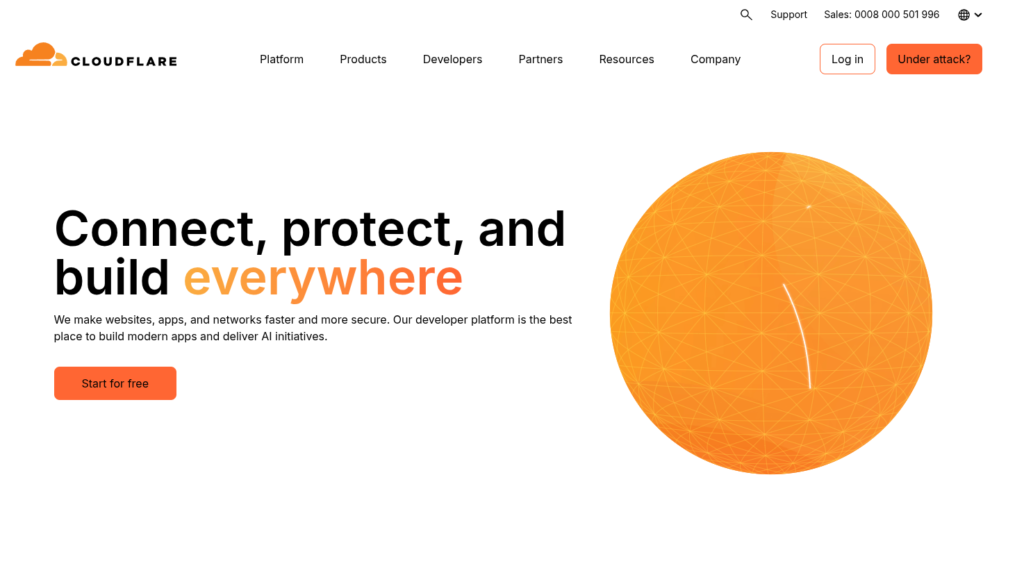 cloudflare homepage
