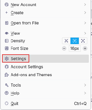 accessing settings