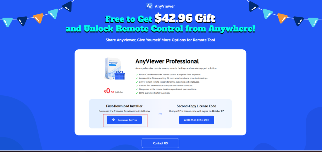 anyviewer pro giveaway page