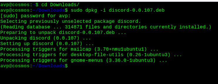 installing discord using the command line in zorin os