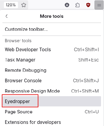 choose eyedropper from the list of tools