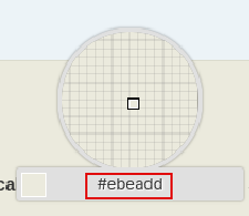 hex code is displayed using eyedropper