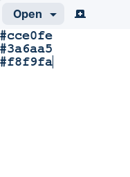 hex codes from eyedropper copied to a text file