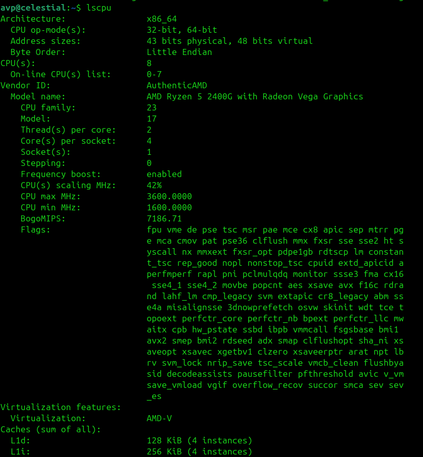 lscpu command