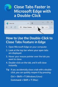 double click to close tabs in microsoft edge