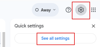 accessing gmail settings