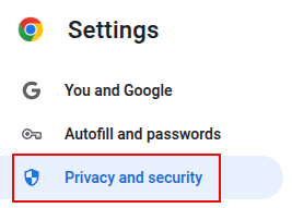 privacy and security settings in chrome