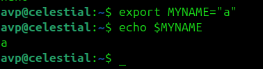 MYNAME linux environment variable