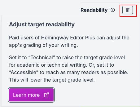 adjust readibility based on the audience