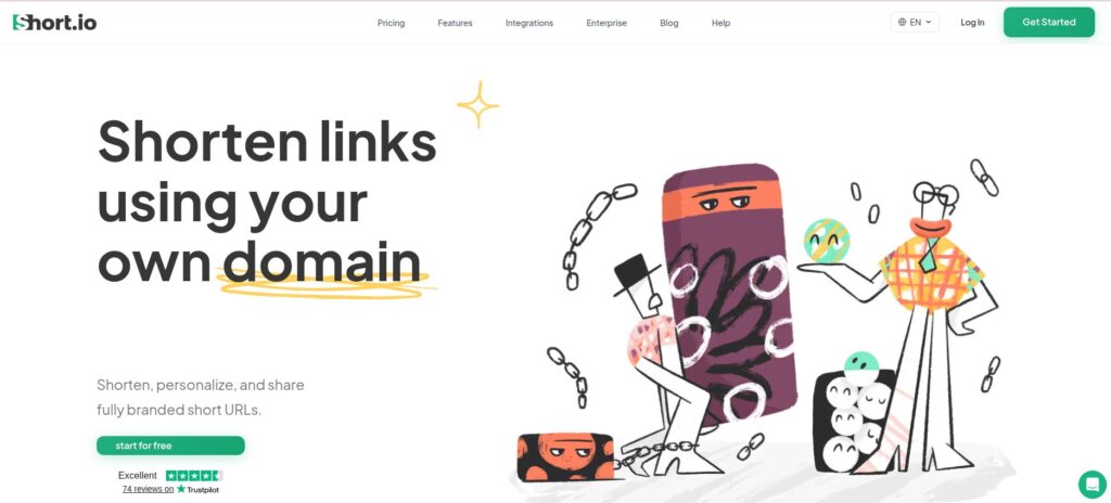 short.io homepage