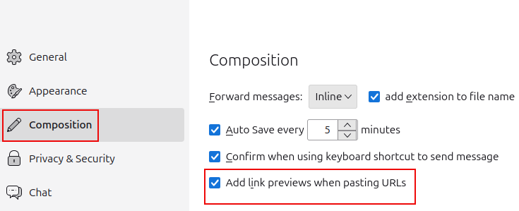 enable link previews in messages