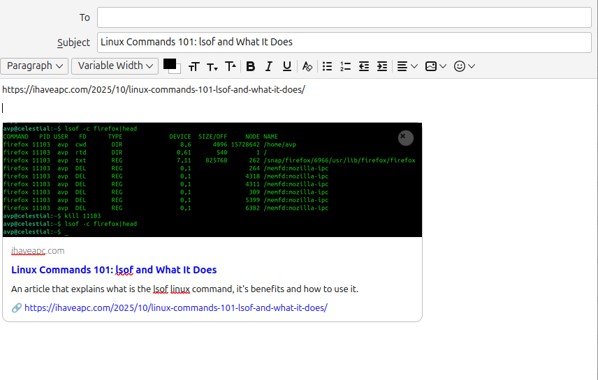 link previews enabled in thunderbird