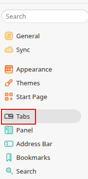 accessing tabs settings in vivaldi