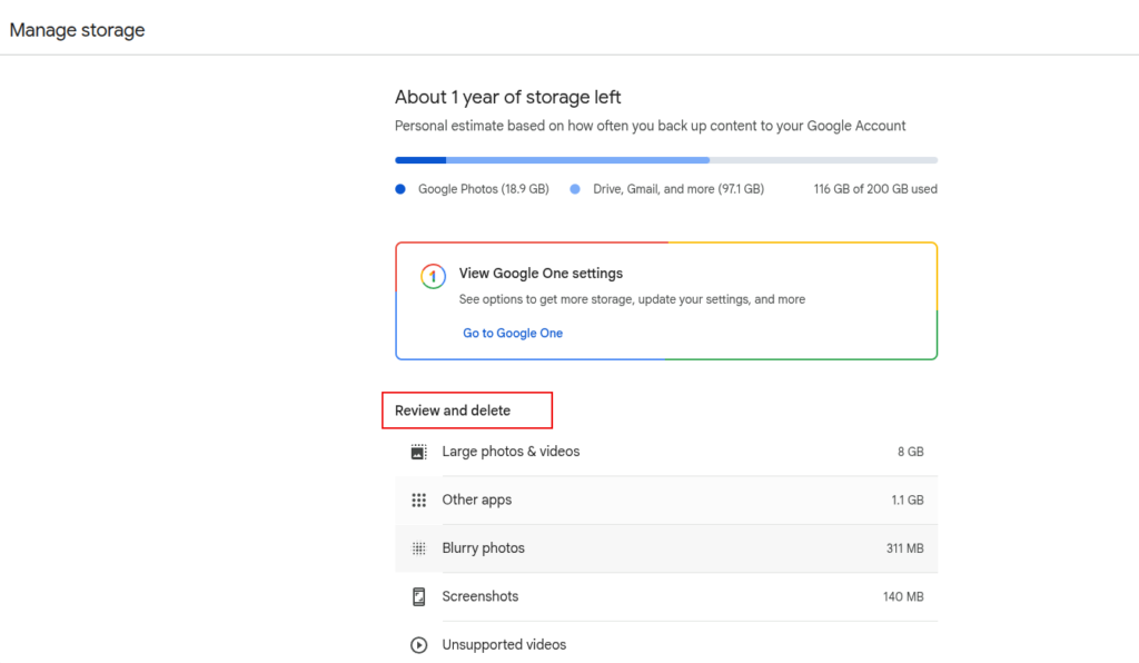 review and delete unwanted items from google photos